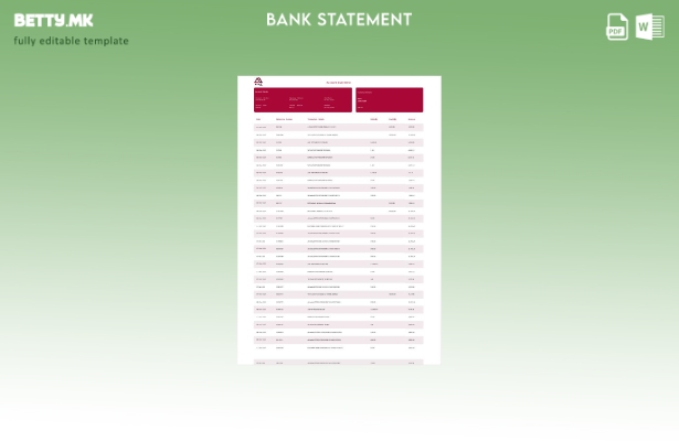 Модерен стил на Нигерија ALAT шаблон за збор страници за извод од банка